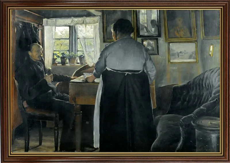 Laurits Andersen Ring | Husmandshjem - 1918 | Indrammet kunsttryk | Realisme
