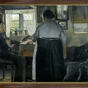 Laurits Andersen Ring | Husmandshjem - 1918 | Indrammet kunsttryk | Realisme