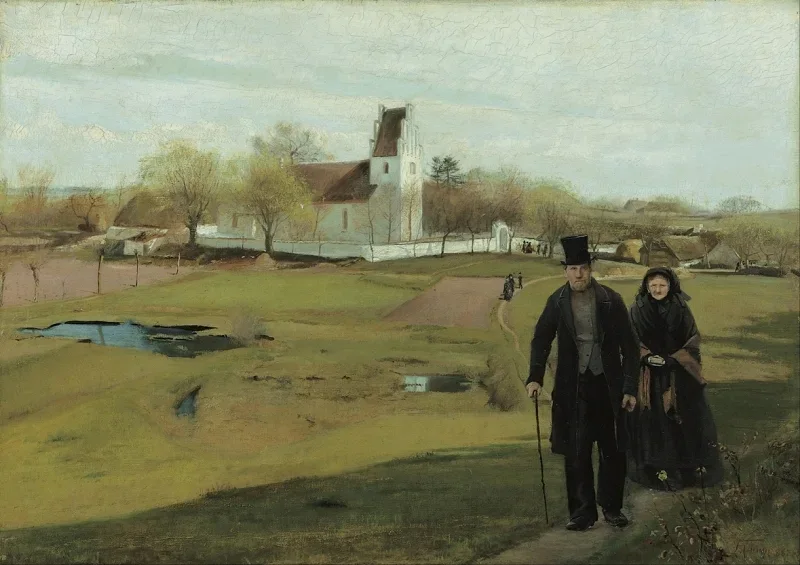 Laurits Andersen Ring | Mogenstrup Kirke – 1888 | Indrammet kunsttryk | Realisme