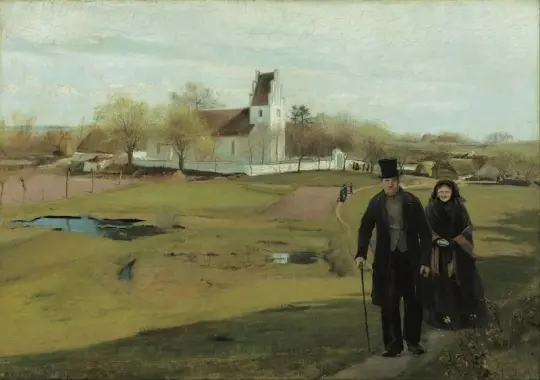 Laurits Andersen Ring | Mogenstrup Kirke – 1888 | Indrammet kunsttryk | Realisme