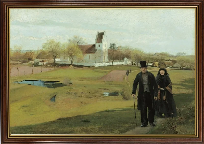 Laurits Andersen Ring | Mogenstrup Kirke – 1888 | Indrammet kunsttryk | Realisme