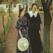 Laurits Andersen Ring | Forår. Ebba og Sigrid Kähle - 1903 | Indrammet kunsttryk | Realisme