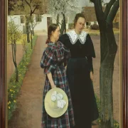 Laurits Andersen Ring | Forår. Ebba og Sigrid Kähle - 1903 | Indrammet kunsttryk | Realisme