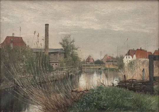 Laurits Andersen Ring | Forårsdag ved Køge å - 1931 | Indrammet kunsttryk | Realisme