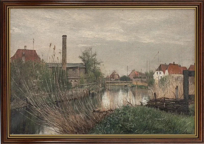Laurits Andersen Ring | Forårsdag ved Køge å - 1931 | Indrammet kunsttryk | Realisme