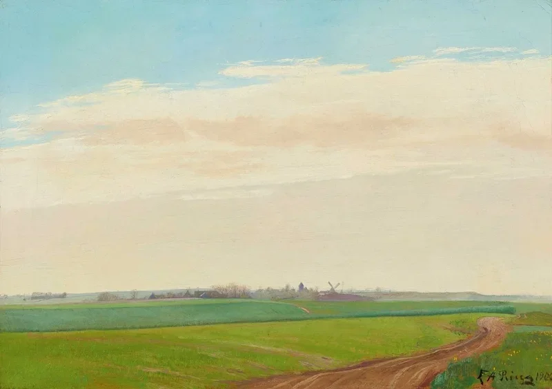 Laurits Andersen Ring | Sommerlandschaft, Baldersbrønde - 1900 | Gerahmter Kunstdruck | Realismus