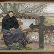Laurits Andersen Ring | Kirkegård ved Fløng - 1904 | Indrammet kunsttryk | Realisme