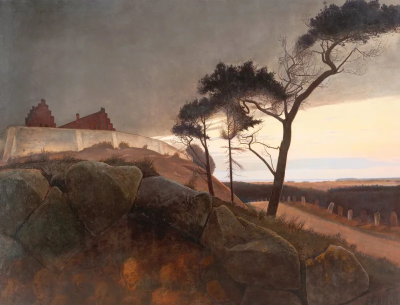 Laurits Andersen Ring – Efter solnedgang 1899 | Indrammet giclée-kunsttryk