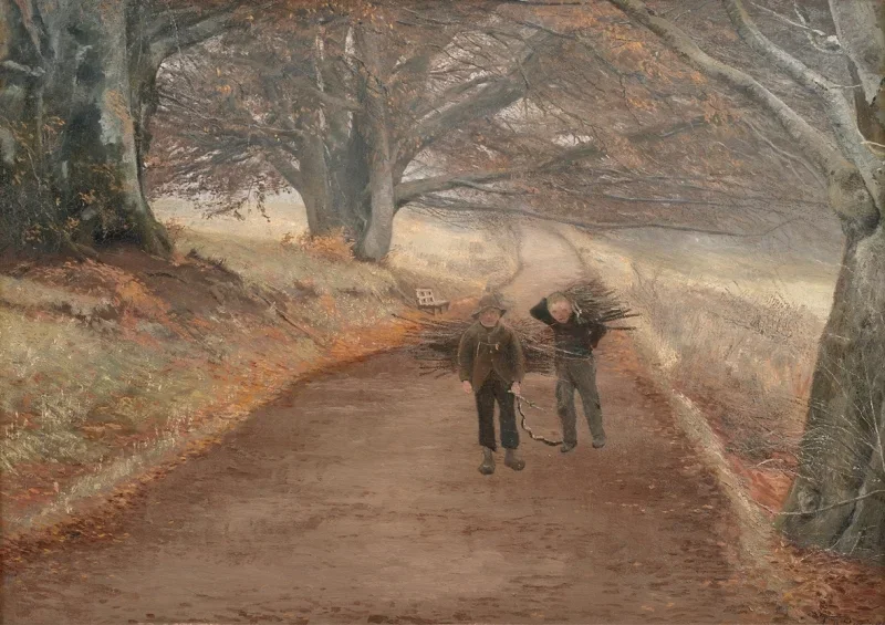 Laurits Andersen Ring | Gangsti ved Herlufsholm, Sjælland - 1890 | Indrammet kunsttryk | Realisme