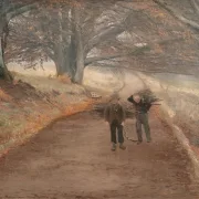 Laurits Andersen Ring | Gangsti ved Herlufsholm, Sjælland - 1890 | Indrammet kunsttryk | Realisme