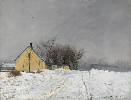 Laurits Andersen Ring – Tåget vinterdag 1910 | Indrammet giclée-kunsttryk