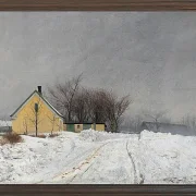 Laurits Andersen Ring – Tåget vinterdag 1910 | Indrammet giclée-kunsttryk