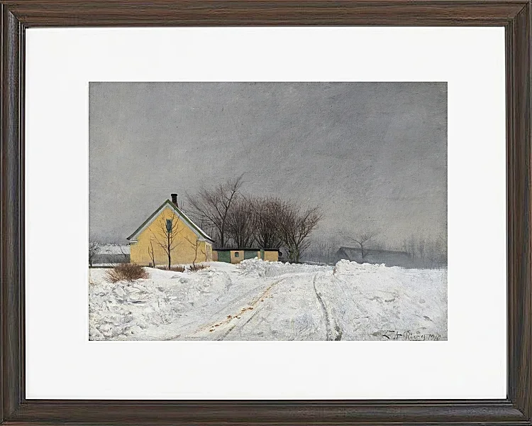 Laurits Andersen Ring – Tåget vinterdag 1910 | Indrammet giclée-kunsttryk