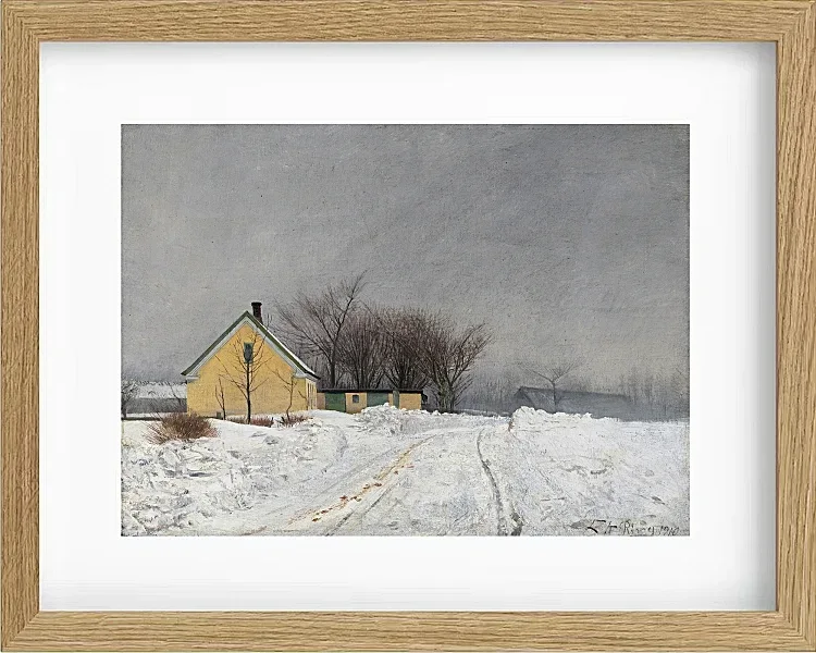 Laurits Andersen Ring – Tåget vinterdag 1910 | Indrammet giclée-kunsttryk
