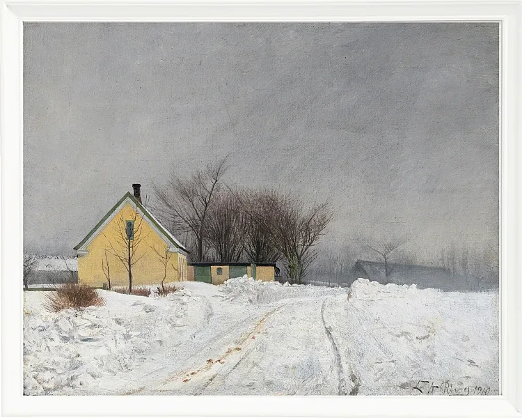 Laurits Andersen Ring – Tåget vinterdag 1910 | Indrammet giclée-kunsttryk