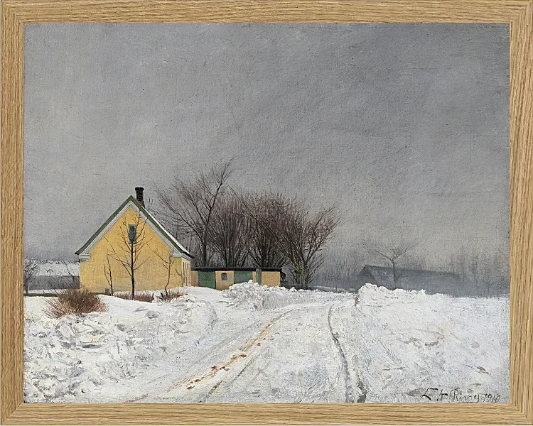 Laurits Andersen Ring – Tåget vinterdag 1910 | Indrammet giclée-kunsttryk