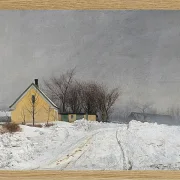 Laurits Andersen Ring – Tåget vinterdag 1910 | Indrammet giclée-kunsttryk