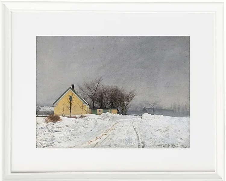 Laurits Andersen Ring – Tåget vinterdag 1910 | Indrammet giclée-kunsttryk