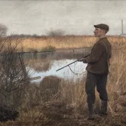Laurits Andersen Ring | Der Jäger im Moor – 1909 | Gerahmter Kunstdruck | Realismus