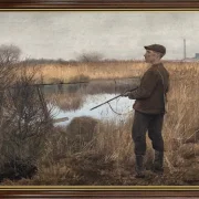 Laurits Andersen Ring | Der Jäger im Moor – 1909 | Gerahmter Kunstdruck | Realismus