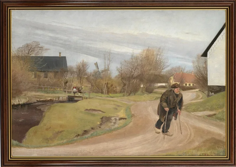 Laurits Andersen Ring | Forår i Hals, Jylland – 1892 | Indrammet kunsttryk | Realisme