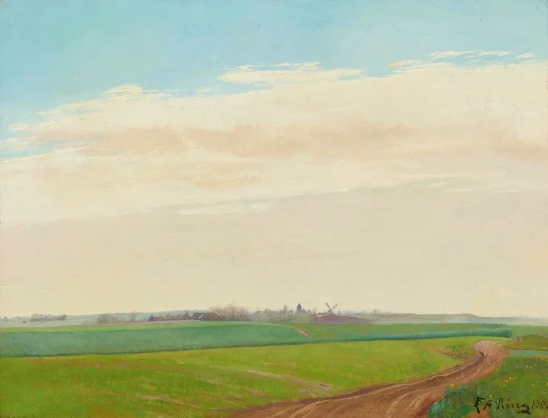 Laurits Andersen Ring – Sommerlandschaft, Baldersbrønde 1900 | Giclée Kunstdruck gerahmt