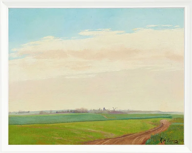 Laurits Andersen Ring – Sommerlandschaft, Baldersbrønde 1900 | Giclée Kunstdruck gerahmt
