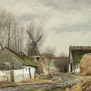 Laurits Andersen Ring | Gade i Fløng - 1911 | Indrammet kunsttryk | Realisme