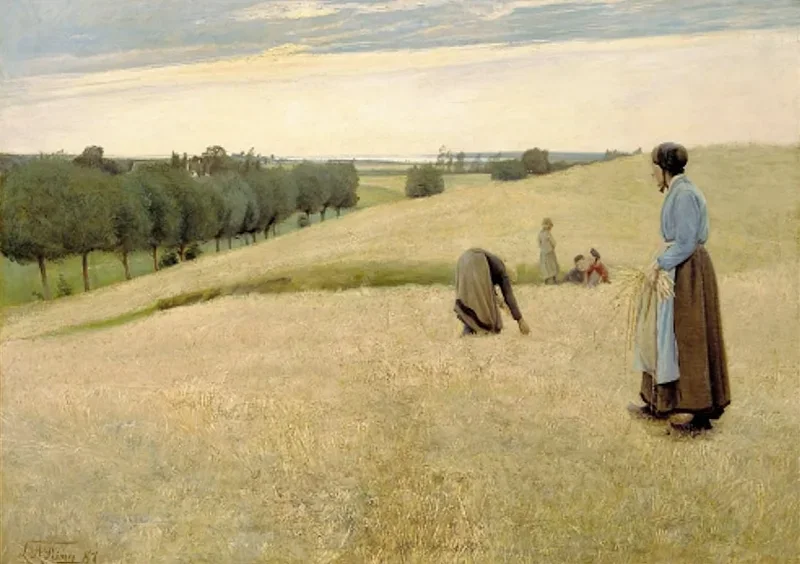 Laurits Andersen Ring | Aksplukkere – 1887 | Indrammet kunsttryk | Realisme