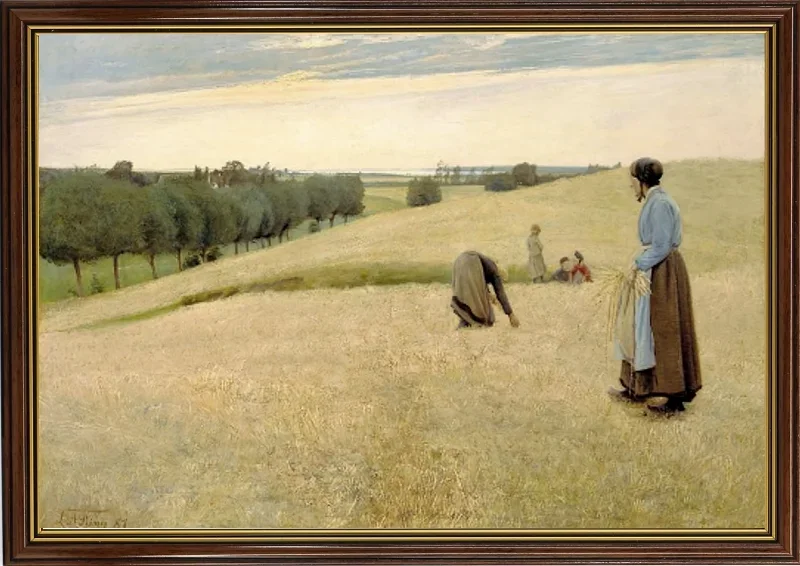 Laurits Andersen Ring | Aksplukkere – 1887 | Indrammet kunsttryk | Realisme