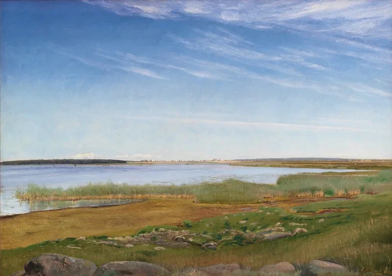 Laurits Andersen Ring | Fjorden ved Karrebæksminde, Sjælland – 1910 | Indrammet kunsttryk | Realisme