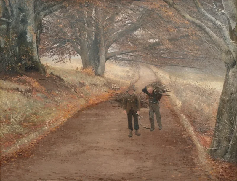Laurits Andersen Ring – Wanderweg in der Nähe von Herlufsholm, Seeland 1890  | Giclée Kunstdruck gerahmt