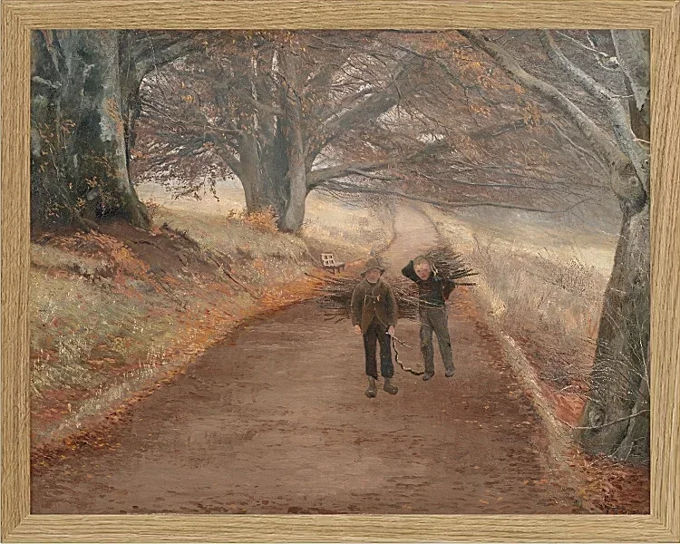 Laurits Andersen Ring – Wanderweg in der Nähe von Herlufsholm, Seeland 1890  | Giclée Kunstdruck gerahmt