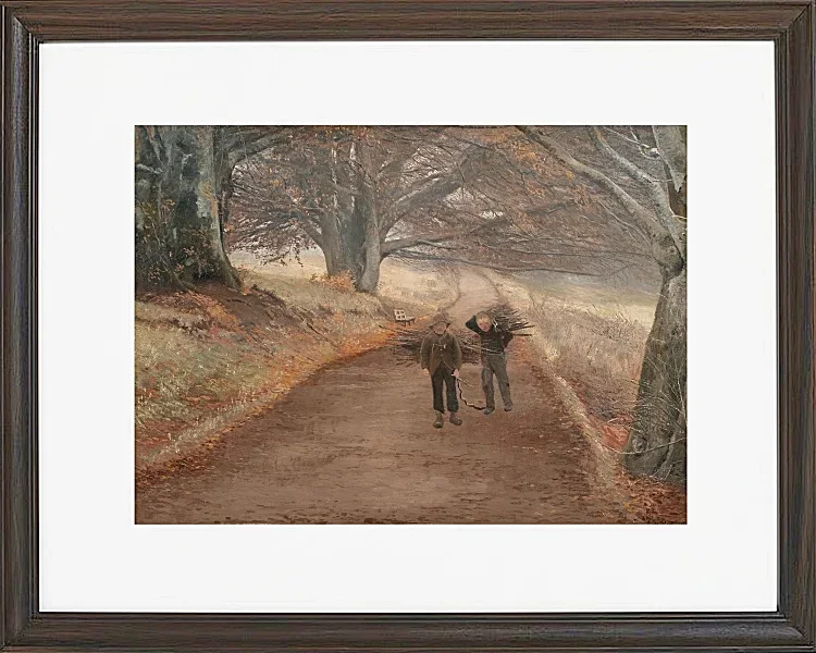 Laurits Andersen Ring – Wanderweg in der Nähe von Herlufsholm, Seeland 1890  | Giclée Kunstdruck gerahmt