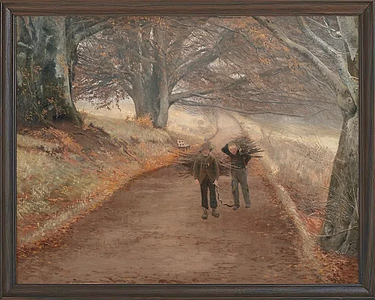 Laurits Andersen Ring – Wanderweg in der Nähe von Herlufsholm, Seeland 1890  | Giclée Kunstdruck gerahmt