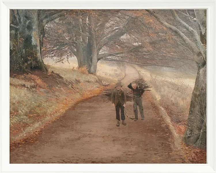 Laurits Andersen Ring – Wanderweg in der Nähe von Herlufsholm, Seeland 1890  | Giclée Kunstdruck gerahmt