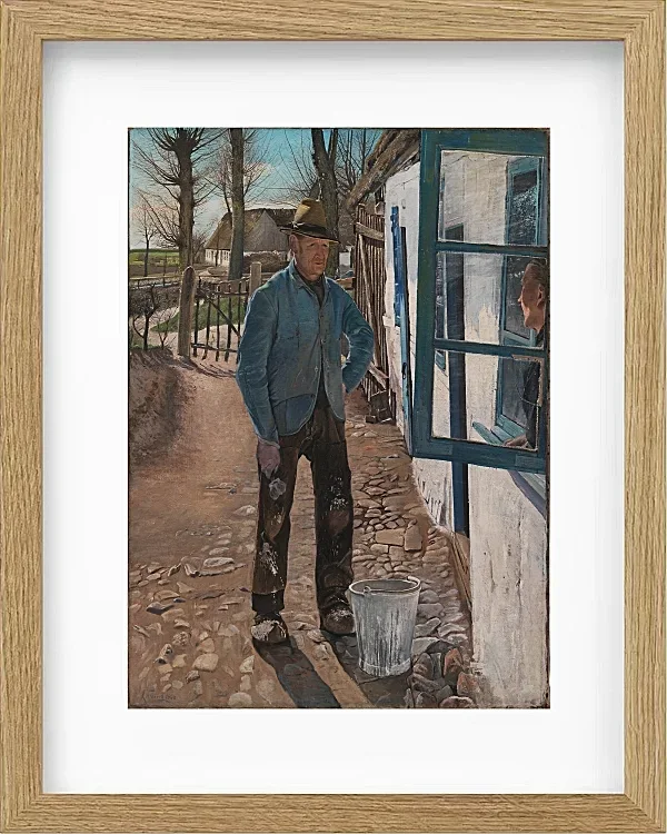 Laurits Andersen Ring – Weißmalen des alten Hauses 1908 | Giclée Kunstdruck gerahmt