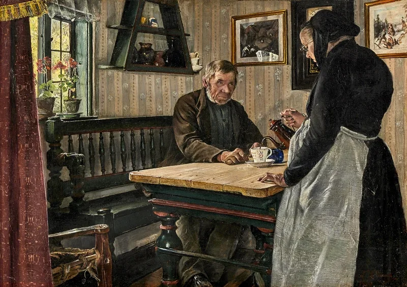 Laurits Andersen Ring | Innenraum – 1916 | Gerahmter Kunstdruck | Realismus