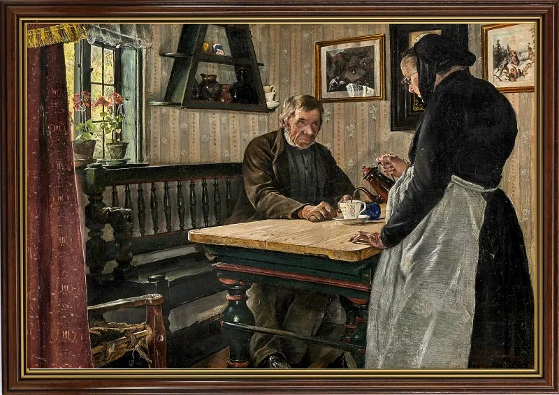 Laurits Andersen Ring | Innenraum – 1916 | Gerahmter Kunstdruck | Realismus
