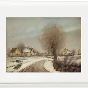 Laurits Andersen Ring – Winter in einem seeländischen Dorf 1906 | Giclée Kunstdruck gerahmt