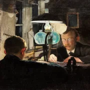 Laurits Andersen Ring | Guldsmedeværksted - 1917 | Indrammet kunsttryk | Realisme