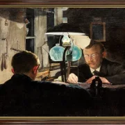 Laurits Andersen Ring | Guldsmedeværksted - 1917 | Indrammet kunsttryk | Realisme