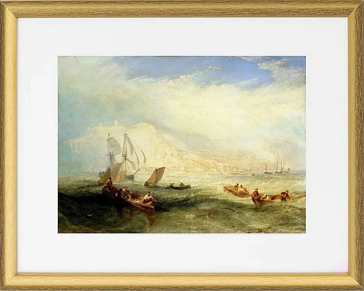 Leinen fischen vor Hastings - 1835