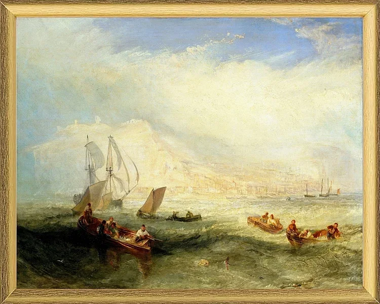 Leinen fischen vor Hastings - 1835
