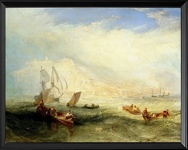Leinen fischen vor Hastings - 1835