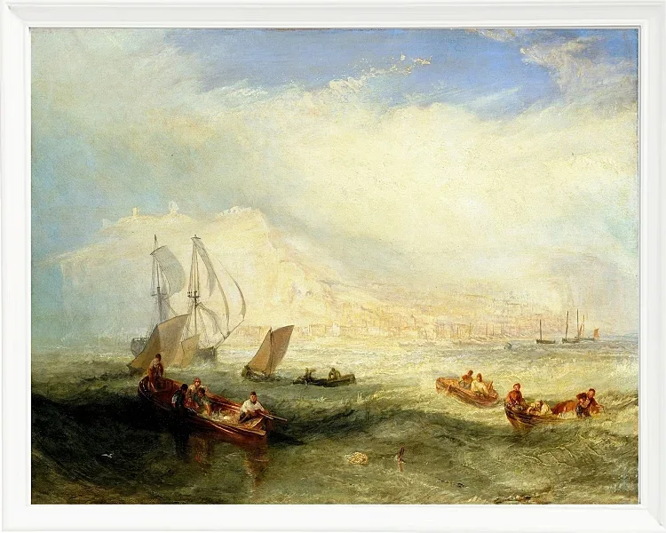 Leinen fischen vor Hastings - 1835