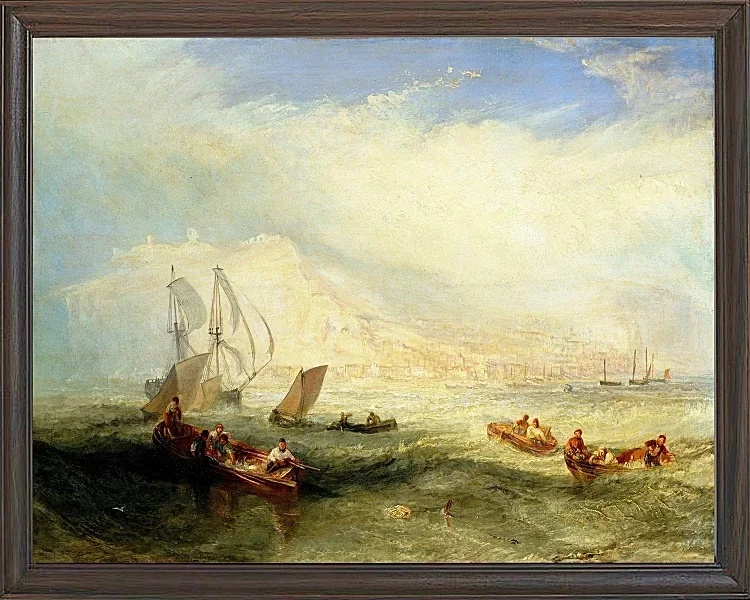 Leinen fischen vor Hastings - 1835