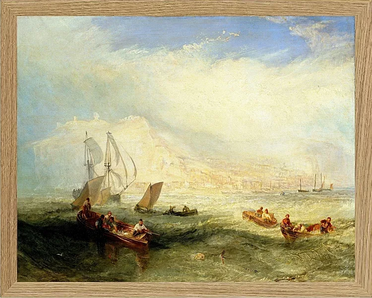 Leinen fischen vor Hastings - 1835