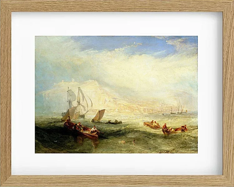 Leinen fischen vor Hastings - 1835