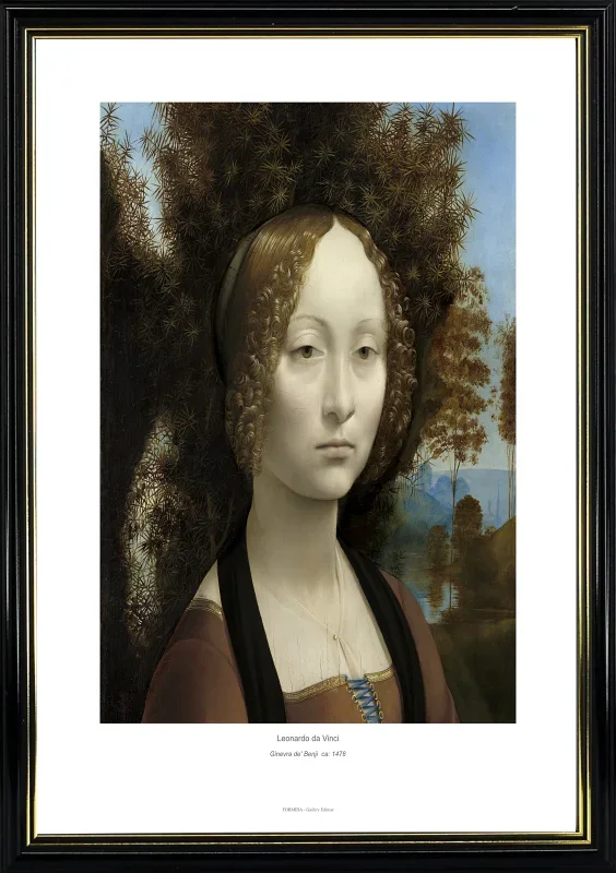 Leonardo da Vinci | Ginevra de' Benji – 1478 | Gallery Edition | Indrammet kunsttryk | Renæssance